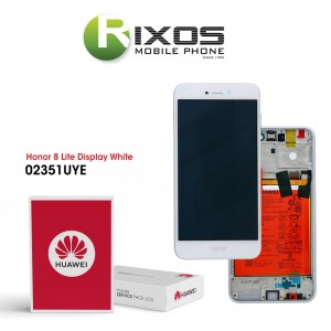Huawei Honor 8 Lite Display module front cover + LCD + digitizer + battery white 02351UYE