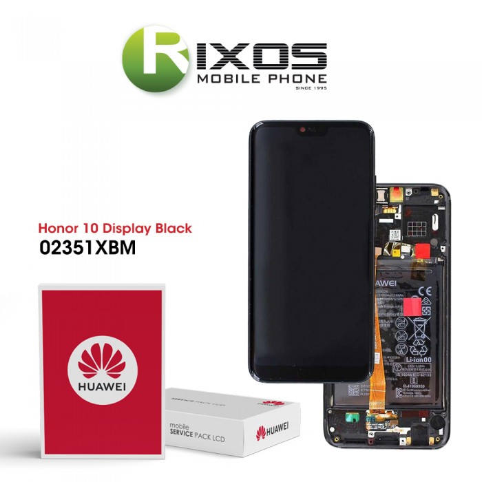 Huawei Honor 10 (COL-L29) Display module front cover + LCD + digitizer + battery midnight black 02351XBM Huawei Honor 10 (COL-L29) Display module front cover + LCD + digitizer + battery midnight black 02351XBM