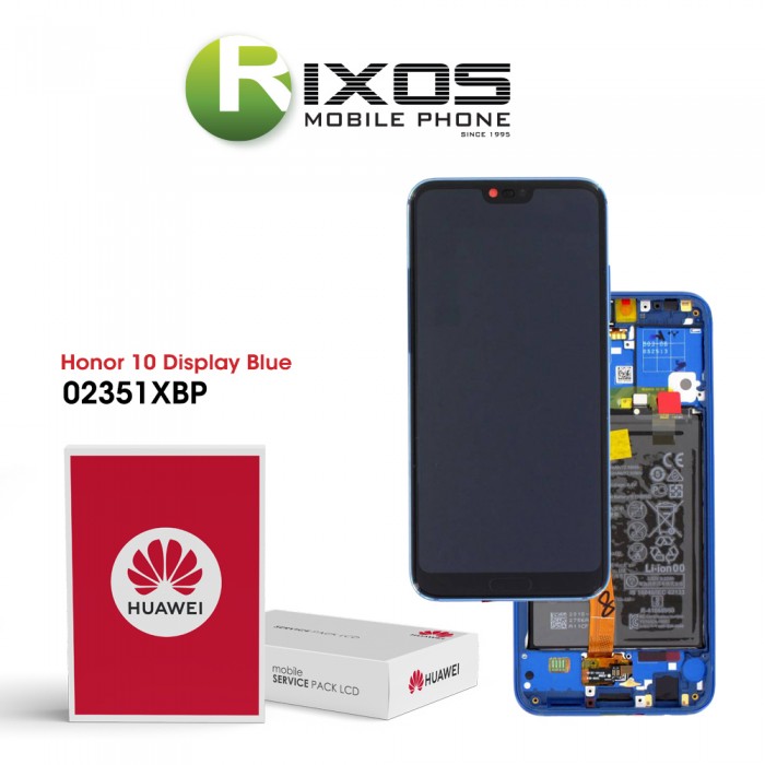 Huawei Honor 10 (COL-L29) Display module front cover + LCD + digitizer + battery phantom blue 02351XBP Huawei Honor 10 (COL-L29) Display module front cover + LCD + digitizer + battery phantom blue 02351XBP