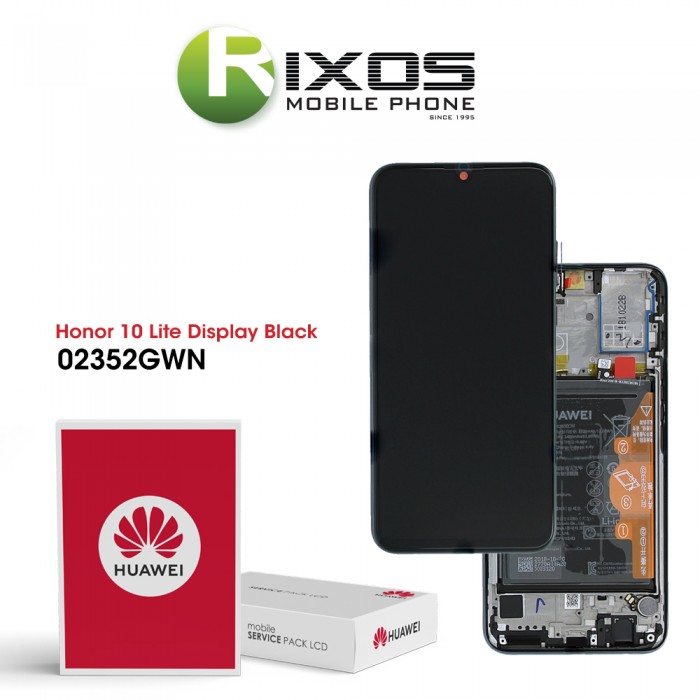 Huawei Honor 10 Lite (HRY-LX1) Display module front cover + LCD + digitizer + battery midnight black 02352GWN Huawei Honor 10 Lite (HRY-LX1) Display module front cover + LCD + digitizer + battery midnight black 02352GWN