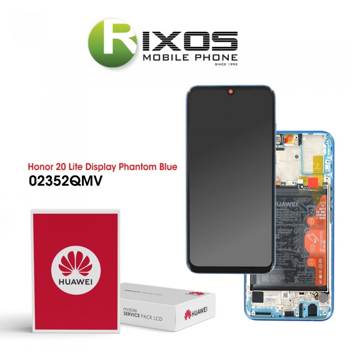 Huawei Honor 20 Lite (HRY-LX1T) Display module front cover + LCD + digitizer + battery phantom blue 02352QMV Huawei Honor 20 Lite (HRY-LX1T) Display module front cover + LCD + digitizer + battery phantom blue 02352QMV