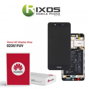 Huawei Honor 6C (DIG-L01, DIG-L21HN) Display module front cover + LCD + digitizer + battery (Honor logo) grey 02351FUV