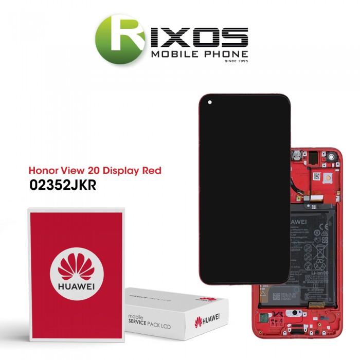 Huawei Honor View 20 (PCT-L29B) Display module front cover + LCD + digitizer + battery phantom red 02352JKR