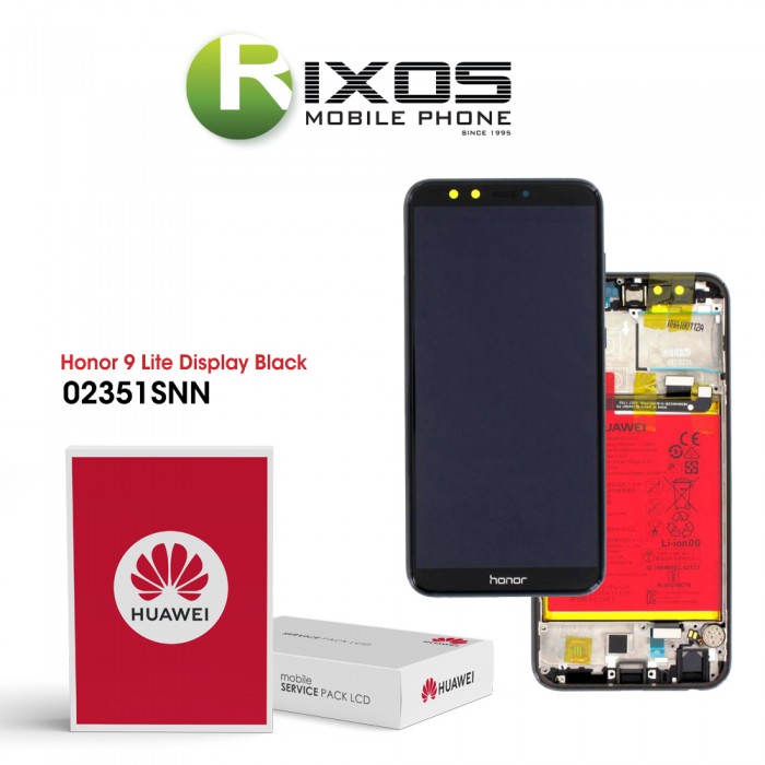 Huawei Honor 9 Lite (LLD-L31) Display module front cover + LCD + digitizer + battery black 02351SNN Huawei Honor 9 Lite (LLD-L31) Display module front cover + LCD + digitizer + battery black 02351SNN