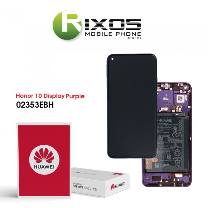 Huawei Honor 20/Nova 5T (2019) Display module front cover + LCD + digitizer + battery Midsummer Purple 02353EBH