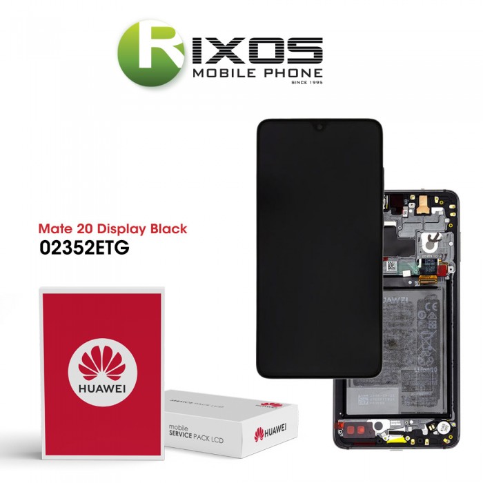 Huawei Mate 20 (HMA-L09, HMA-L29) Display module front cover + LCD + digitizer + battery black 02352ETG Huawei Mate 20 (HMA-L09, HMA-L29) Display module front cover + LCD + digitizer + battery black 02352ETG
