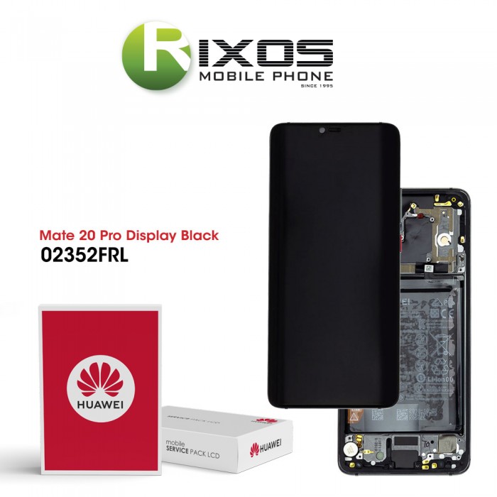 Huawei Mate 20 Pro (LYA-L09, LYA-L29, LYA-L0C) Display module front cover + LCD + digitizer + battery black 02352FRL OR 02352GUH Huawei Mate 20 Pro (LYA-L09, LYA-L29, LYA-L0C) Display module front cover + LCD + digitizer + battery black 02352FRL OR 02352GUH