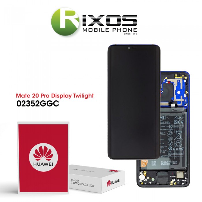 Huawei Mate 20 Pro (LYA-L09, LYA-L29, LYA-L0C) Display module front cover + LCD + digitizer + battery twilight purple 02352GGC Huawei Mate 20 Pro (LYA-L09, LYA-L29, LYA-L0C) Display module front cover + LCD + digitizer + battery twilight purple 02352GGC