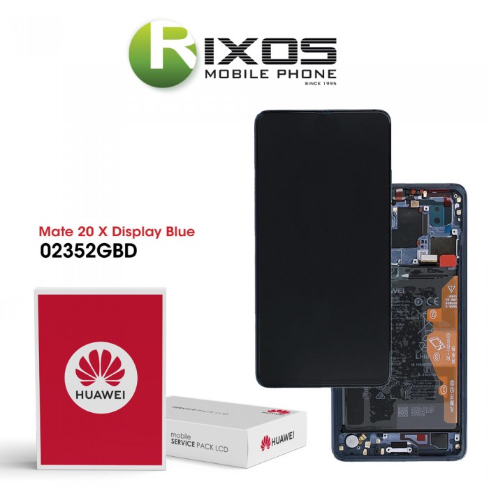 Huawei Mate 20 X (EVR-L29) Display module front cover + LCD + digitizer + battery midnight blue 02352GBD