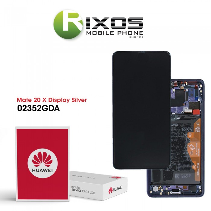 Huawei Mate 20 X (EVR-L29) Display module front cover + LCD + digitizer + battery phantom silver 02352GDA