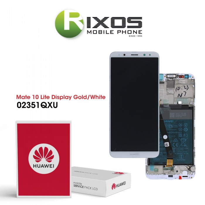 Huawei Mate 10 Lite (RNE-L01, RNE-L21) Display module front cover + LCD + digitizer + battery gold / white 02351QXU OR 02351QEY OR 02351QXT OR 02351QUH