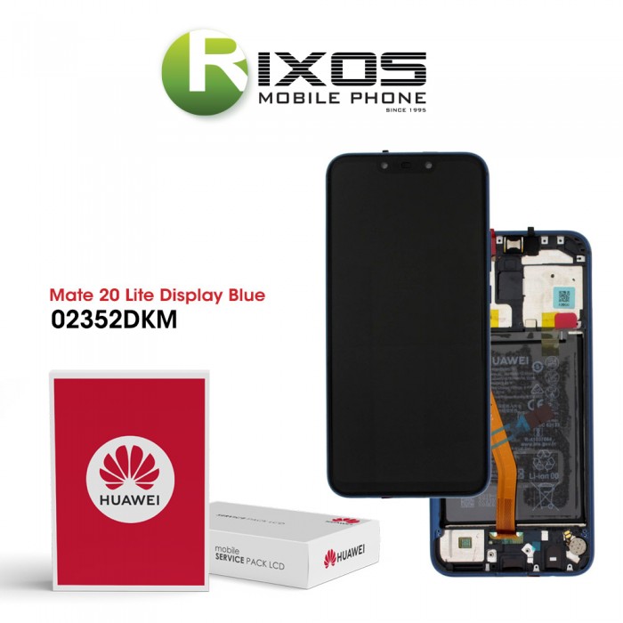 Huawei Mate 20 Lite (SNE-LX1 SNE-L21) Display module front cover + LCD + digitizer + battery sapphire blue 02352DKM OR 02352GTT