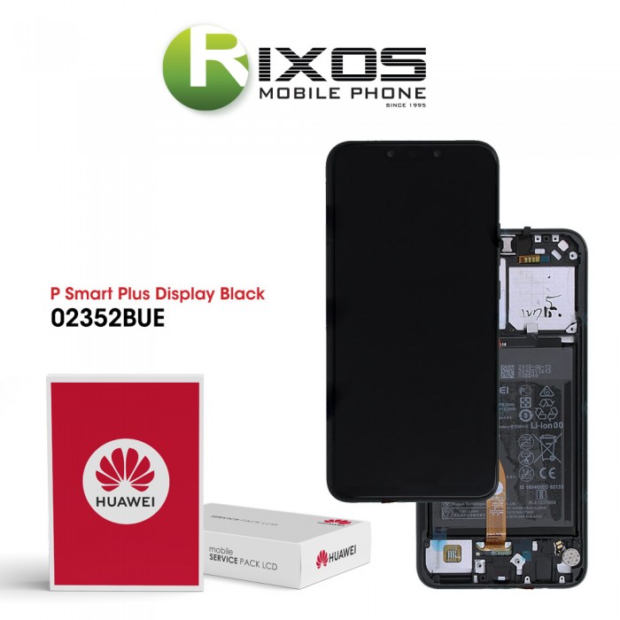 Huawei P smart+ (INE-LX1) Display module front cover + LCD + digitizer + battery black 02352BUE Huawei P smart+ (INE-LX1) Display module front cover + LCD + digitizer + battery black 02352BUE