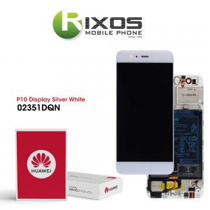 Huawei P10 (VTR-L09, VTR-L29) Display module front cover + LCD + digitizer + battery white 02351DQN