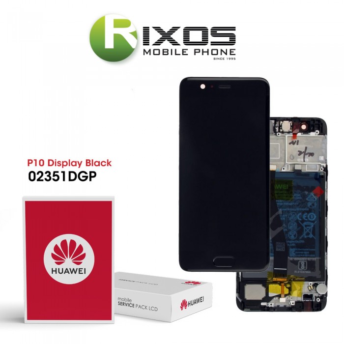 Huawei P10 (VTR-L09, VTR-L29) Display module front cover + LCD + digitizer + battery black 02351DGP Huawei P10 (VTR-L09, VTR-L29) Display module front cover + LCD + digitizer + battery black 02351DGP