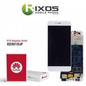 Huawei P10 (VTR-L09, VTR-L29) Display module front cover + LCD + digitizer + battery gold 02351DJF