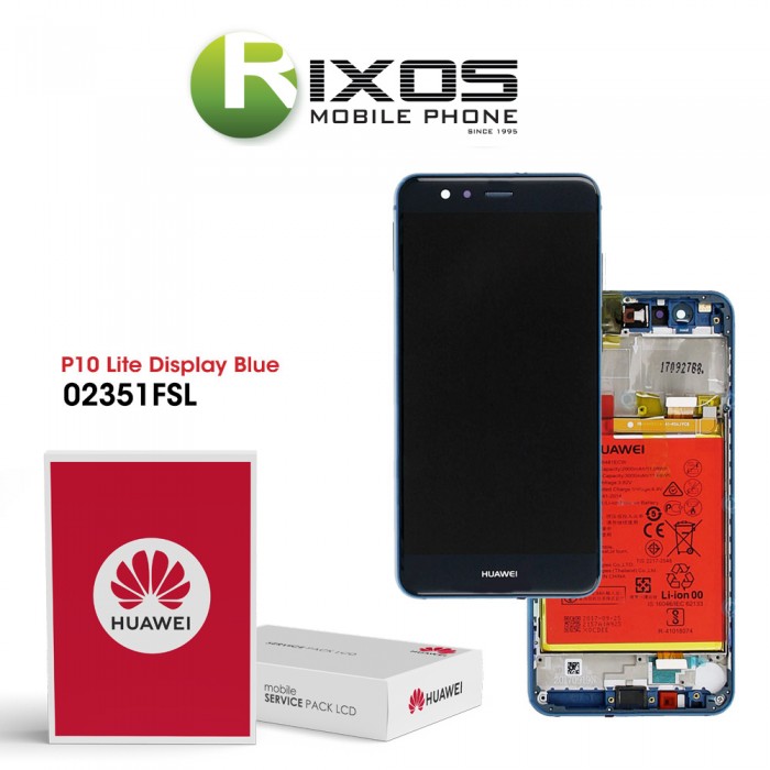 Huawei P10 Lite (WAS-L21) Display module front cover + LCD + digitizer + battery blue 02351FSL Huawei P10 Lite (WAS-L21) Display module front cover + LCD + digitizer + battery blue 02351FSL