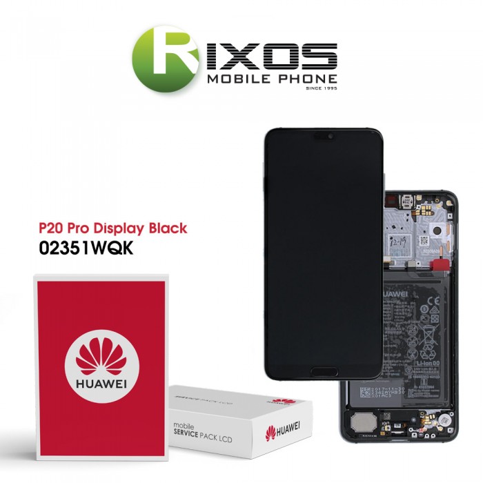 Huawei P20 Pro (CLT-L09, CLT-L29) Display module front cover + LCD + digitizer + battery black 02351WQK Huawei P20 Pro (CLT-L09, CLT-L29) Display module front cover + LCD + digitizer + battery black 02351WQK