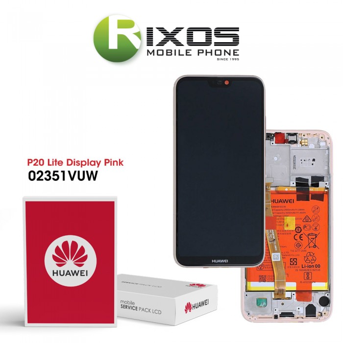 Huawei P20 Lite (ANE-L21) Display module front cover + LCD + digitizer + battery sakura pink 02351VUW OR 02352CCL OR 02351XUB Huawei P20 Lite (ANE-L21) Display module front cover + LCD + digitizer + battery sakura pink 02351VUW OR 02352CCL OR 02351XUB