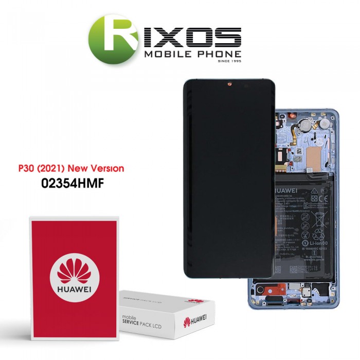 Huawei P30 (New Version 2021) Display module front cover + LCD + digitizer + battery Breathing Crystal 02354HMF