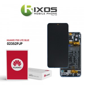 Huawei P30 Lite Global (MAR-L21BX) Display module front cover + LCD + digitizer + battery peacock blue 02352PJP
