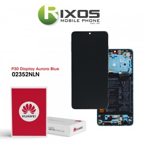 Huawei P30 (ELE-L09 ELE-L29) Display module front cover + LCD + digitizer + battery aurora blue 02352NLN
