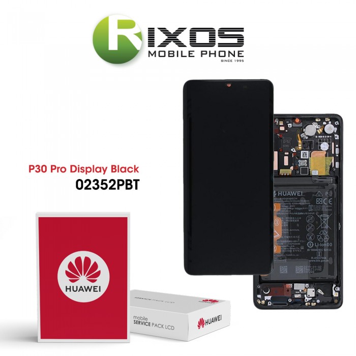 Huawei P30 Pro (VOG-L09 VOG-L29) Display module front cover + LCD + digitizer + battery black 02352PBT