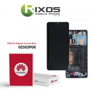 Huawei P30 Pro (VOG-L09 VOG-L29) Display module front cover + LCD + digitizer + battery aurora blue 02352PGE