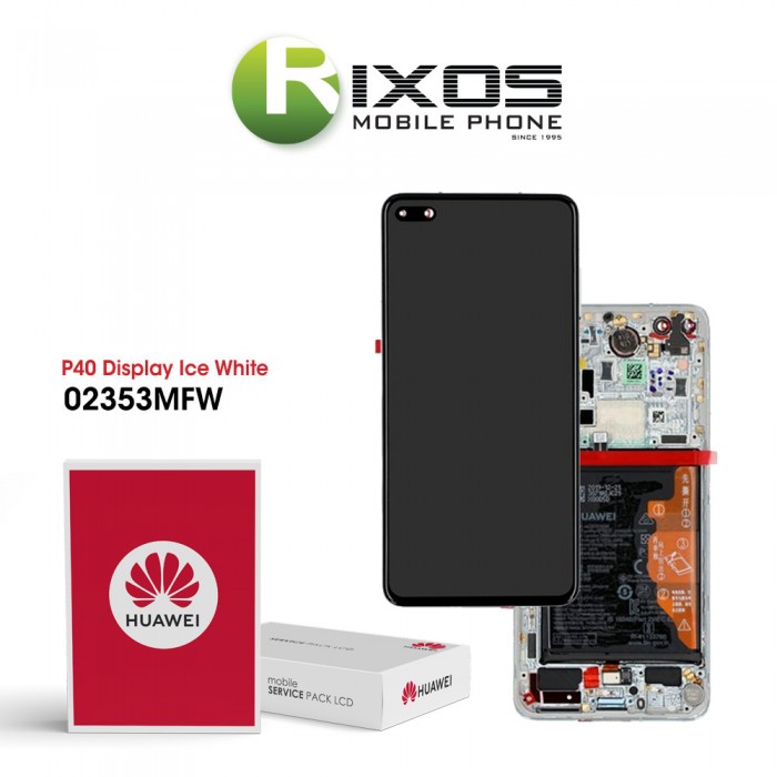 Huawei P40 (ANA-NX9 ANA-LX4) Display module front cover + LCD + digitizer + battery ice white 02353MFW