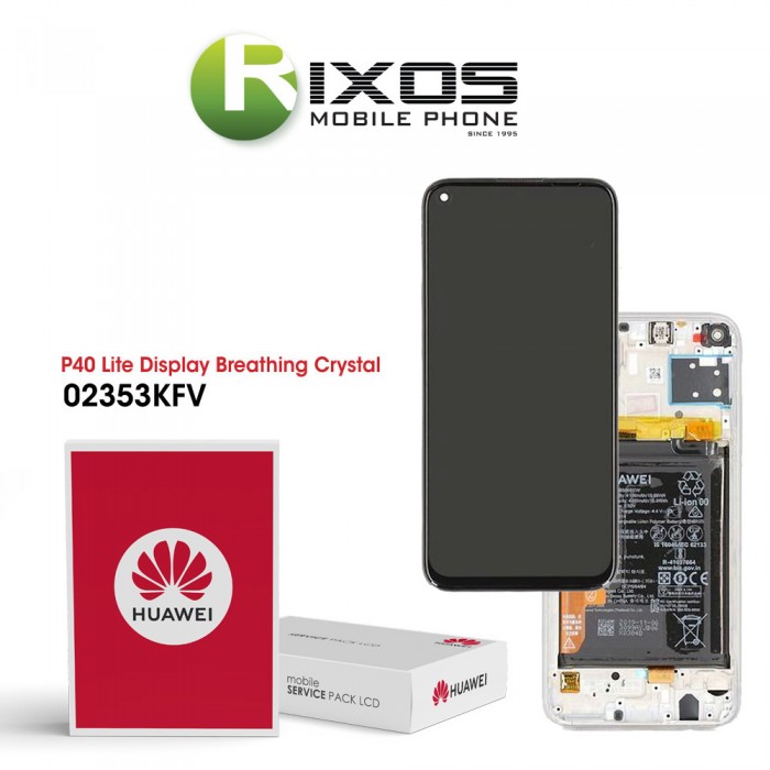 Huawei P40 Lite (JNY-L21A JNY-LX1) Display module front cover + LCD + digitizer + battery breathing crystal 02353KFV