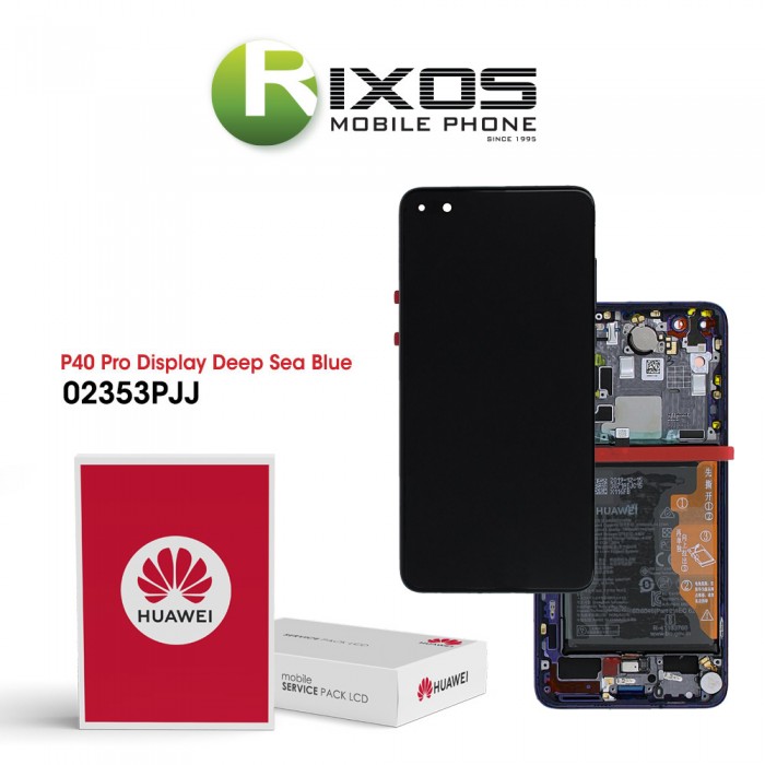 Huawei P40 Pro (ELS-NX9 ELS-N09) Display module front cover + LCD + digitizer + battery deep sea blue 02353PJJ