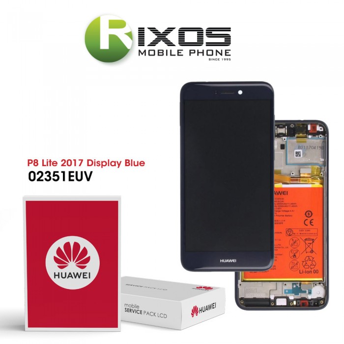 Huawei P8 Lite 2017 (PRA-L21) Display module front cover + LCD + digitizer + battery blue 02351EUV Huawei P8 Lite 2017 (PRA-L21) Display module front cover + LCD + digitizer + battery blue 02351EUV