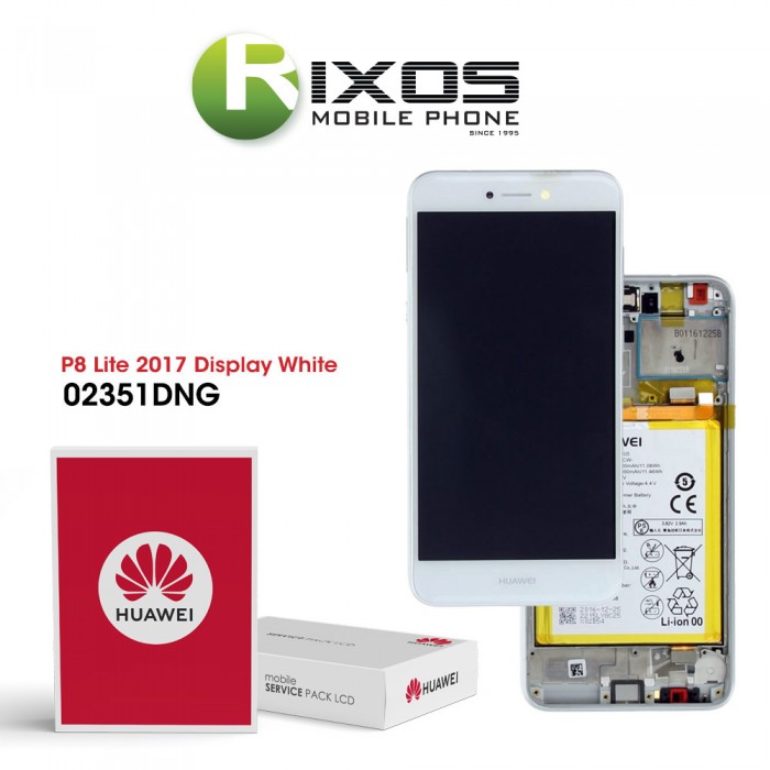 Huawei P8 Lite 2017 (PRA-L21) Display module front cover + LCD + digitizer + battery white 02351DYN Huawei P8 Lite 2017 (PRA-L21) Display module front cover + LCD + digitizer + battery white 02351DYN