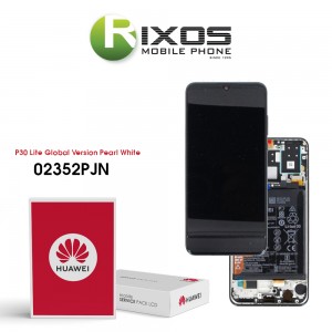 Huawei P30 Lite Global (MAR-L21BX) Display module front cover + LCD + digitizer + battery pearl white 02352PJN