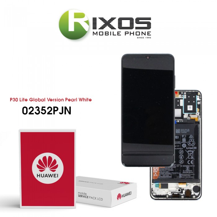 Huawei P30 Lite Global (MAR-L21BX) Display module front cover + LCD + digitizer + battery pearl white 02352PJN Huawei P30 Lite Global (MAR-L21BX) Display module front cover + LCD + digitizer + battery pearl white 02352PJN