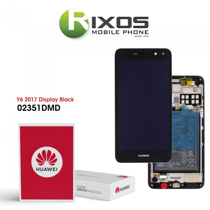 Huawei Y5 2017 (MYA-L22) Display module front cover + LCD + digitizer + battery dark grey 02351DMD