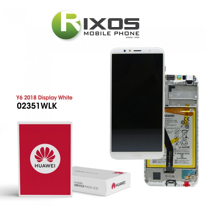 Huawei Y6 2018 (ATU-L21, ATU-L22) Display module front cover + LCD + digitizer + battery white 02351WLK