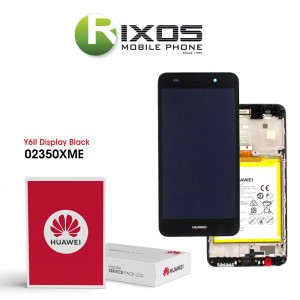 Huawei Y6 II (CAM-L21) Display module front cover + LCD + digitizer + battery black 02350XME