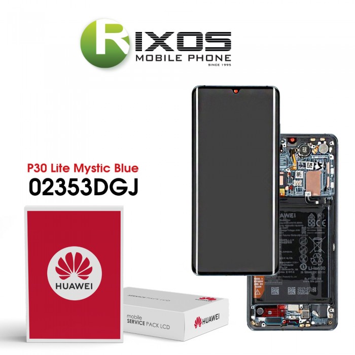Huawei P30 Pro (VOG-L09 VOG-L29) Display module front cover + LCD + digitizer + battery mystic blue 02353DGJ Huawei P30 Pro (VOG-L09 VOG-L29) Display module front cover + LCD + digitizer + battery mystic blue 02353DGJ