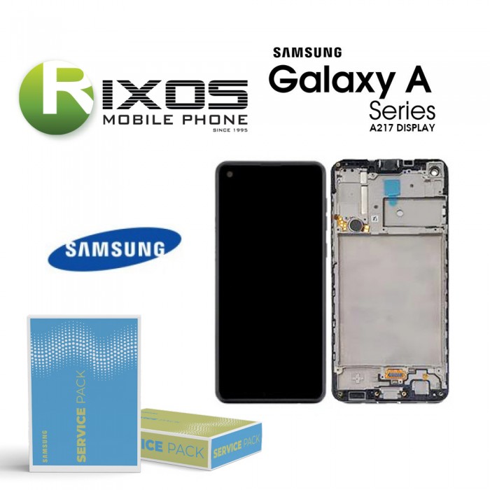 Samsung Galaxy A217 (A21s 20) Lcd Display unit complete black ( with frame ) GH82-24641A OR GH82-24642A OR GH82-23137A