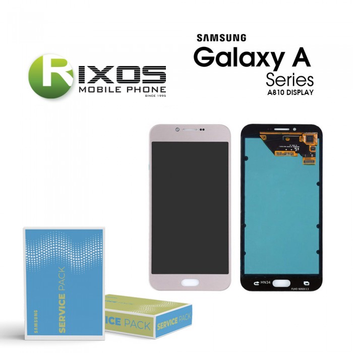  Samsung Galaxy A8 2016 (SM-A810F) Display module LCD + Digitizer gold GH97-19655D
