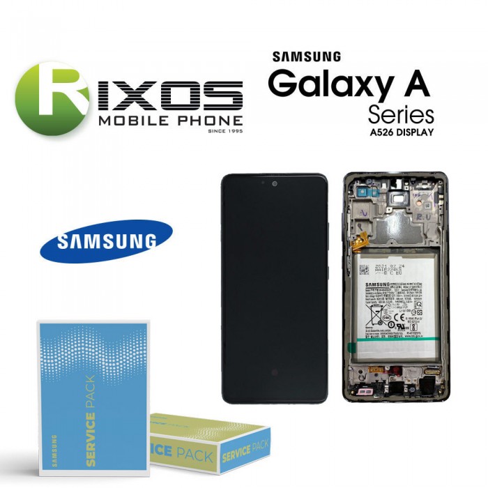Samsung Galaxy SM-A526 / A525 (A52 5G / 4G 21) Lcd Display unit complete black + btry  GH82-25229A OR GH82-25230A