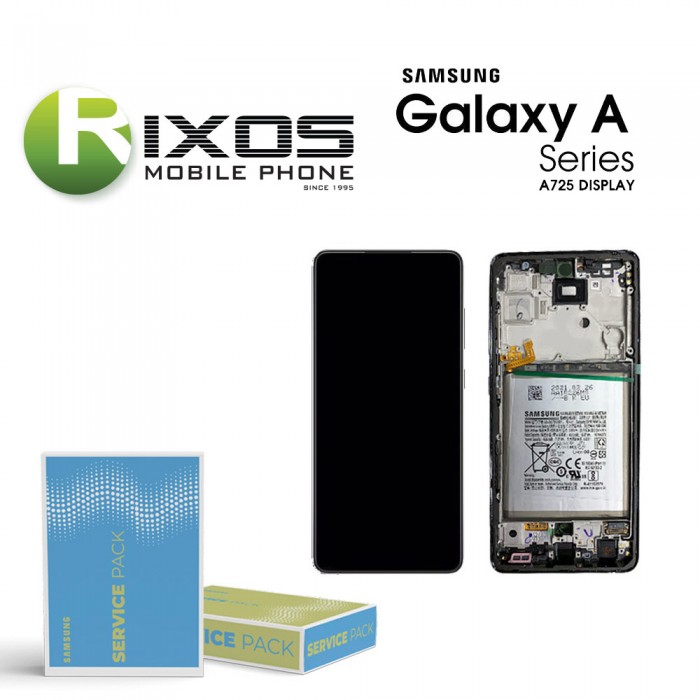 Samsung Galaxy A72 2021 (SM-A725 / A726 4G / 5G ) Display module LCD + Digitizer black + btry  GH82-25541A OR GH82-25542A