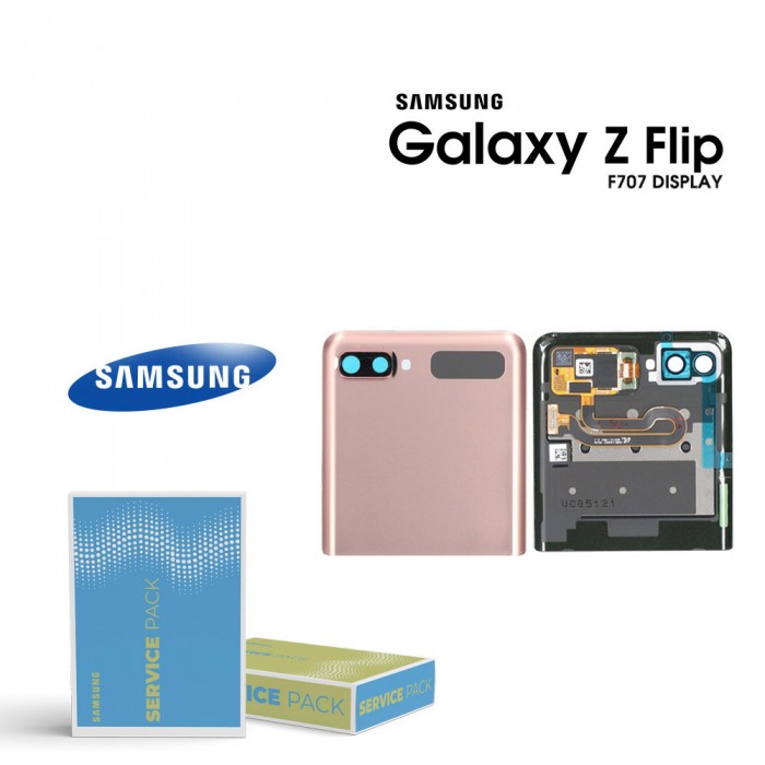 Samsung Galaxy Z Flip (SM-F707 5G 20) Lcd Display Unit Complete Mystic Bronze Outer GH96-13806B