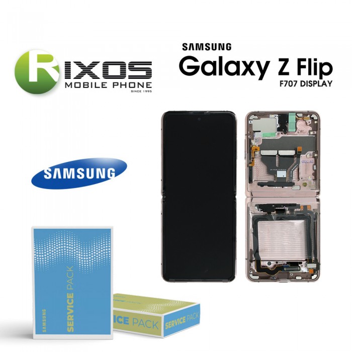 Samsung Galaxy Z Flip (SM-F707 5G No Camera 20) Lcd Display Unit Complete Mystic Bronze GH82-27359B Samsung Galaxy Z Flip (SM-F707 5G No Camera 20) Lcd Display Unit Complete Mystic Bronze GH82-27359B