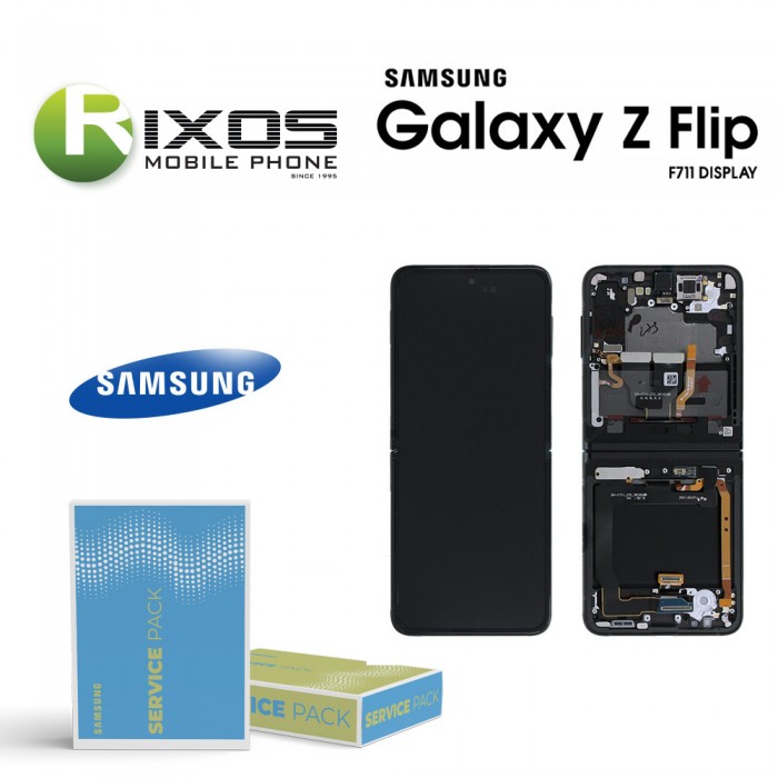 Samsung Galaxy Z Flip 3 5G 2021 (SM-F711 No Camera) Lcd Display Unit Complete Black GH82-27243A OR GH82-27244A
