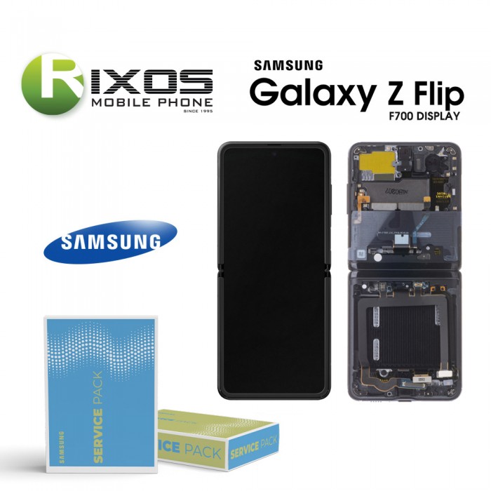Samsung Galaxy Z Flip (SM-F700F) Lcd Display unit complete mirror black GH82-22215A