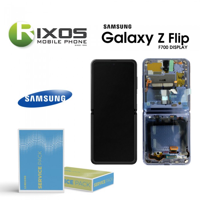 Samsung Galaxy Z Flip (SM-F700F) Lcd Display unit complete mirror purple GH82-22215B