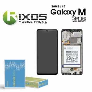 Samsung Galaxy M32 ( SM-M325F 2021 ) Display unit complete black + btry GH82-26192A