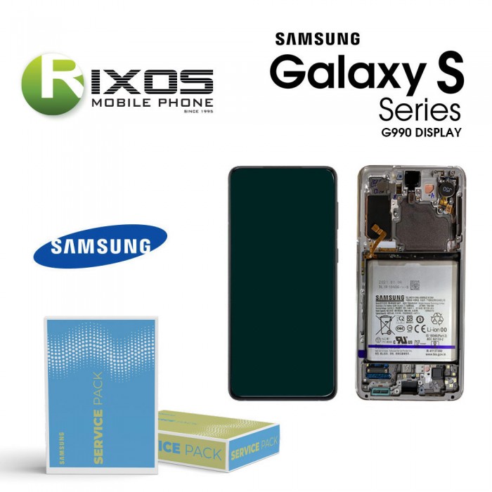 Samsung Galaxy S21 FE (SM-G990 2021) Lcd Display unit complete Grey + Btry GH82-26412A